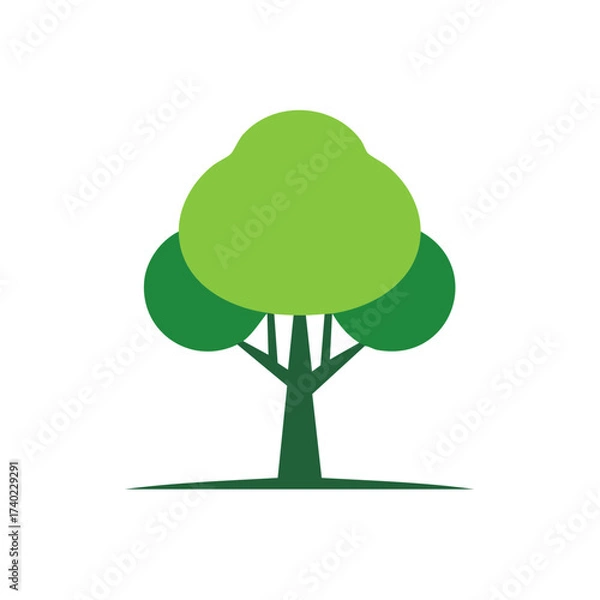Obraz Vibrant green stylized tree graphic element for nature ecology and sustainability concepts