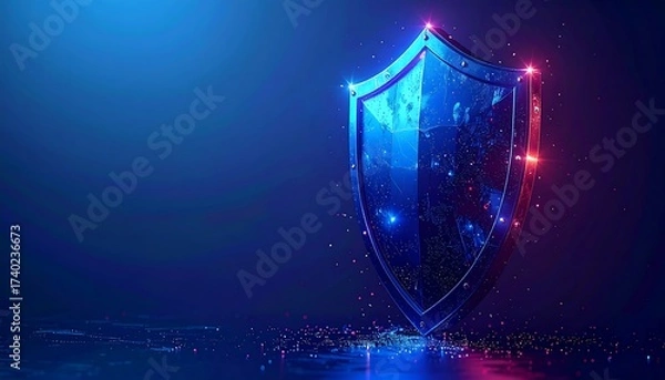 Fototapeta Digital Security Shield: Concept of Protection, Data Privacy and Cyber Safety