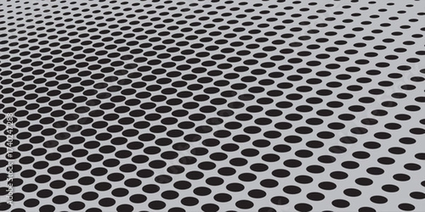 Obraz Background gray with monochrome dotted texture. Polka dot pattern template vector dots pattern.