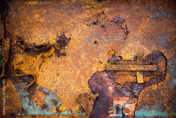 Obraz Metal Rust Background, Metal Rust Texture, Rust, Decay metal Background