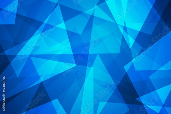Fototapeta Abstract blue low poly triangle background