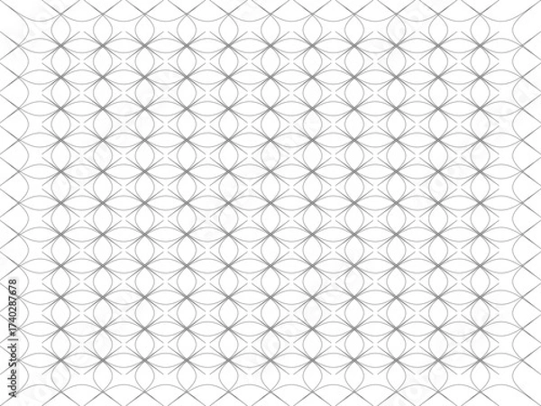 Obraz Geometric Grid with Intersecting Curves seamless pattern background.