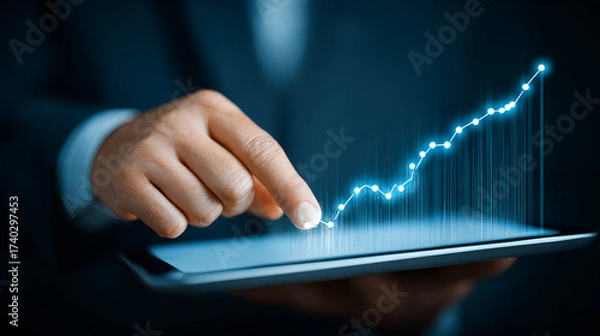 Obraz businessman holding digital tablet