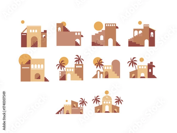 Fototapeta Architechtural Boho Illustration