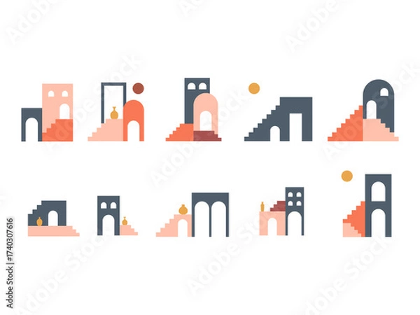 Obraz Architechtural Boho Illustration