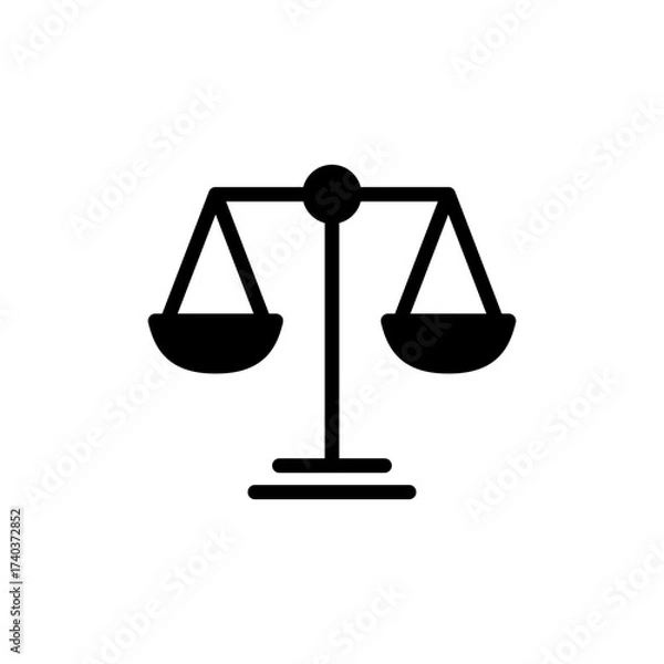 Fototapeta Scales icon vector for web and mobile app. Law scale icon. Justice sign and symbol