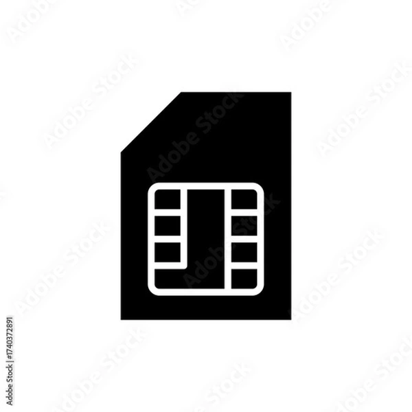 Fototapeta Sim card icon vector for web and mobile app. dual sim card sign and symbol