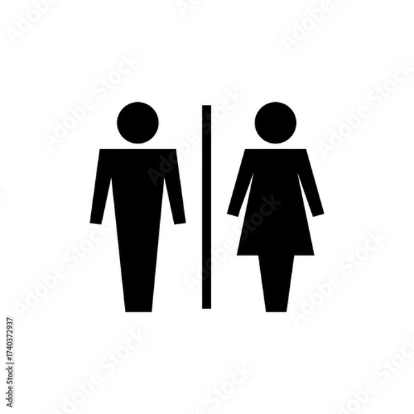 Fototapeta Toilet icon vector for web and mobile app. Girls and boys restrooms sign and symbol. bathroom sign. wc, lavatory
