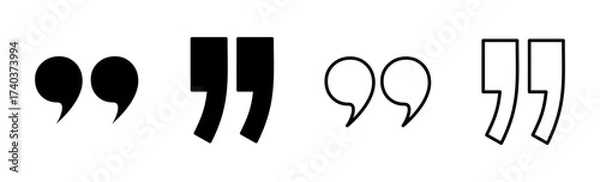 Fototapeta Quote icon set. Quotation mark symbol.