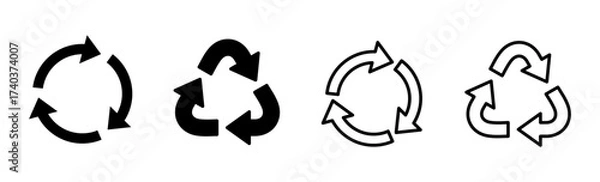 Fototapeta Recycle icon set. Recycling vector icon.
