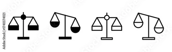 Fototapeta Scales icon set . Law scale icon. Justice sign