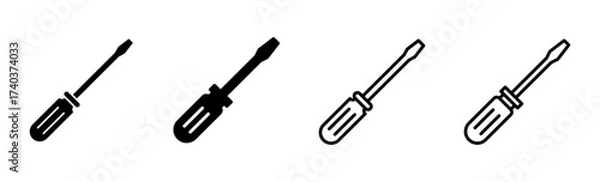 Fototapeta Screwdriver icon set. tools icon vector