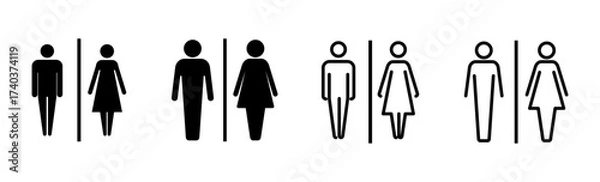 Fototapeta Toilet icon set. restrooms icon vector. bathroom sign. wc, lavatory