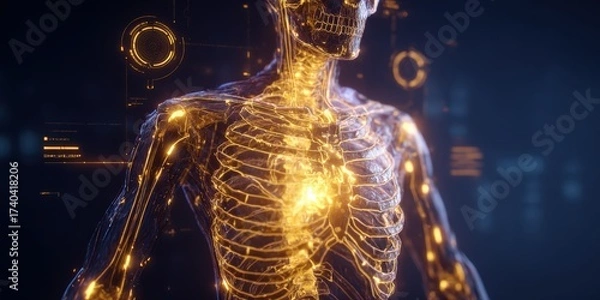 Fototapeta Futuristic digital technology concept showcasing modern innovation, high-tech electronic devices, advanced data networks, and virtual interfaces for digital transformation