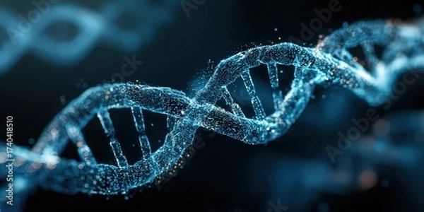 Fototapeta Innovative molecular biology and genetics research showcasing DNA structure, double helix, genetic analysis, biotechnology tools, and scientific advancements in healthcare
