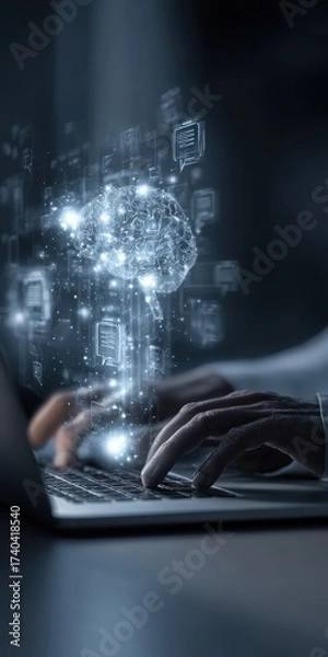 Fototapeta Advanced digital technology network illustrating innovative connectivity solutions for modern data communication, cybersecurity, and virtual systems in a high-tech environment