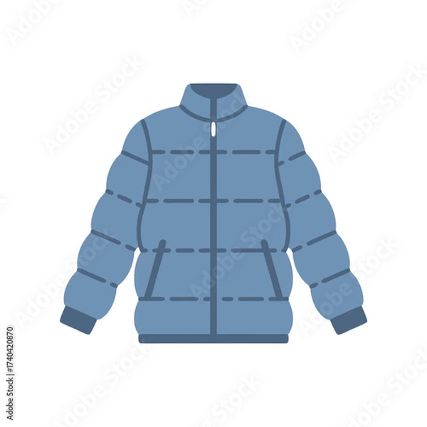 Fototapeta Light blue quilted puffer jacket 