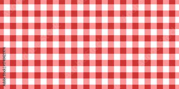 Obraz Checkered picnic plaid texture. Gingham or vichy pattern.