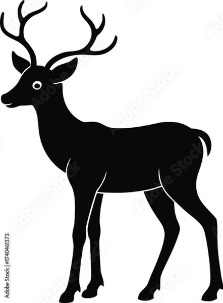 Fototapeta deer silhouette vector