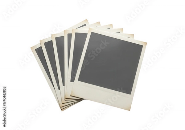 Obraz Stacked instant photo frames isolated on a transparent background
