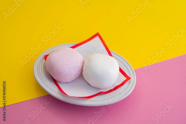 Obraz 紅白の薯蕷饅頭（じょうよまんじゅう）