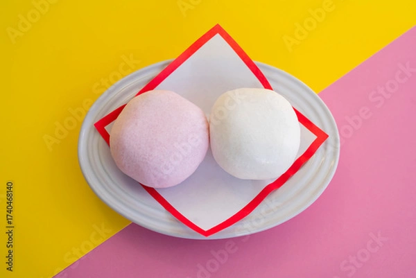 Obraz 紅白の薯蕷饅頭（じょうよまんじゅう）