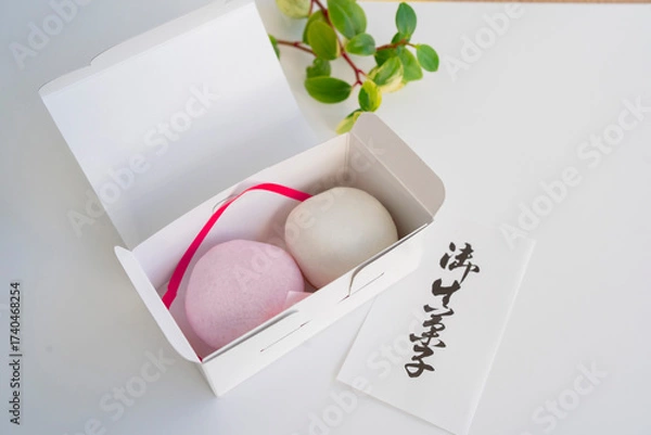 Obraz 紅白の薯蕷饅頭（じょうよまんじゅう）