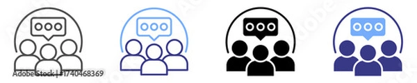 Fototapeta community icon set multiple style