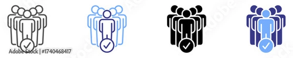 Fototapeta population icon set multiple style