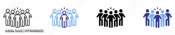 Fototapeta people icon set multiple style