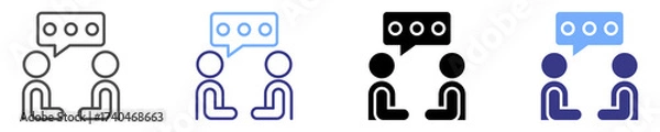 Fototapeta speaking icon set multiple style