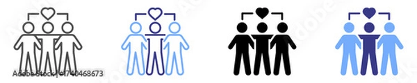 Fototapeta relationship icon set multiple style