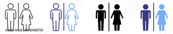 Fototapeta gender icon set multiple style