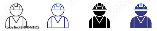 Fototapeta workers icon set multiple style
