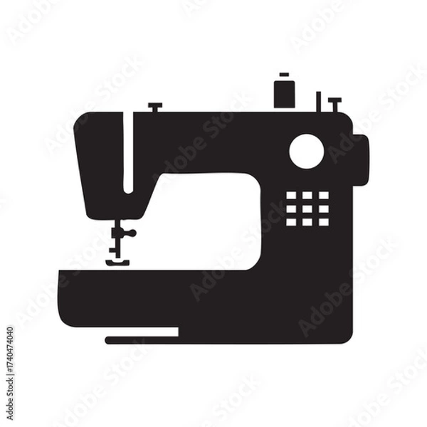 Fototapeta Modern silhouette of a sewing machine symbolizing craftsmanship and fashion design creation vector
