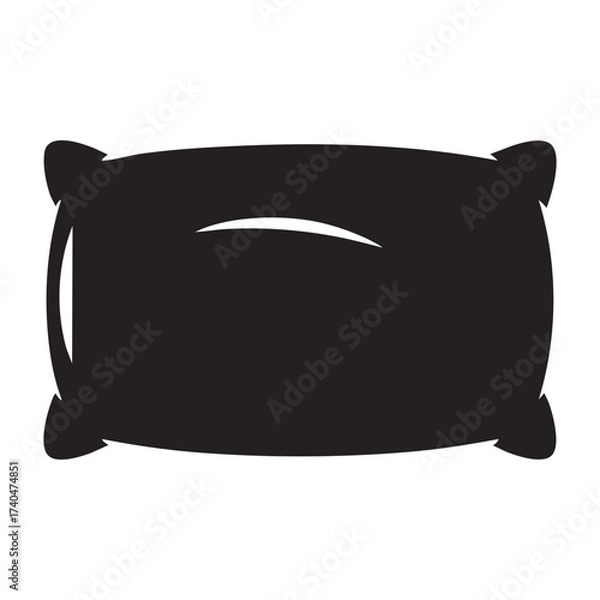 Fototapeta Simple silhouette of a comfortable pillow for rest and relaxation ideal for sleep and comfort graphics vector