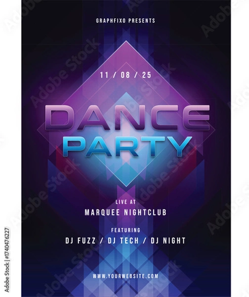 Fototapeta Edm party poster design electronic