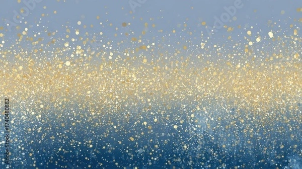 Fototapeta Shimmering Gold and Blue Abstract Background with Glitter Effect