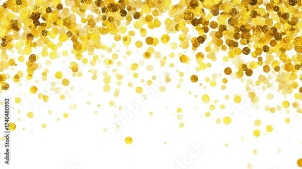 Fototapeta Golden Glitter Background with Shimmering Dots for Festive Vibes