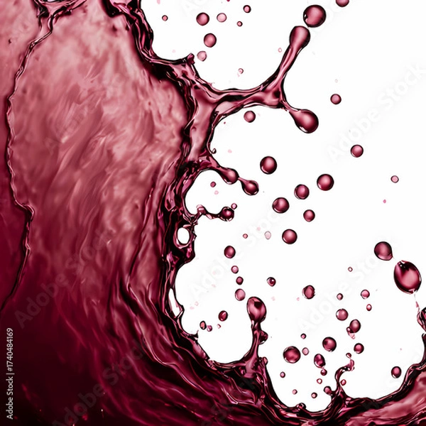 Fototapeta Abstract liquid splash background with wine texture.