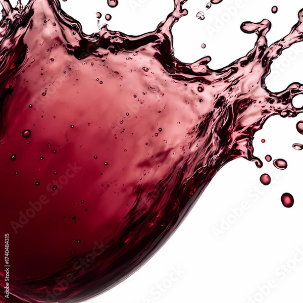 Fototapeta Abstract liquid splash background with wine texture.