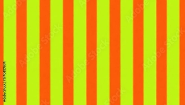 Fototapeta Vibrant Orange and Lime Green Vertical Stripes Pattern.
