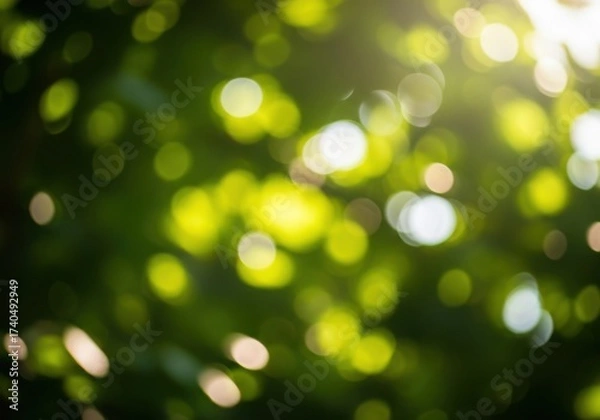 Fototapeta Abstract bokeh lights green nature background soft focus sunlight