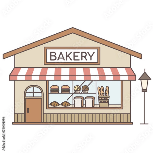 Fototapeta パン屋さんの外観イラスト