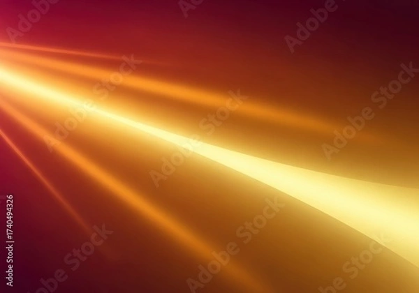 Fototapeta Golden light rays illuminating a deep red and orange background effect