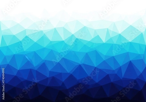 Fototapeta Abstract blue teal gradient mosaic triangle pattern background