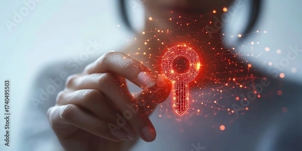 Fototapeta Digital security passkey solution
