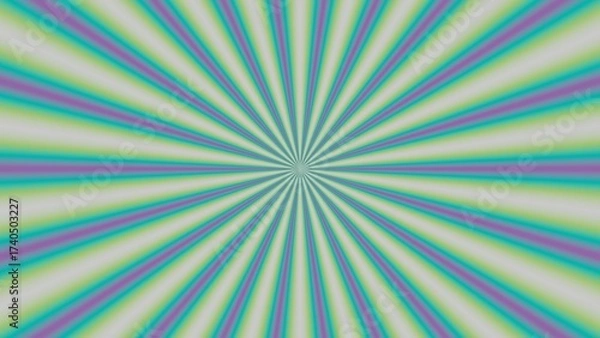 Fototapeta Bright and refreshing radial starburst background in green, turquoise, and purple. Excellent for lively designs, playful themes, or eye-catching visuals.