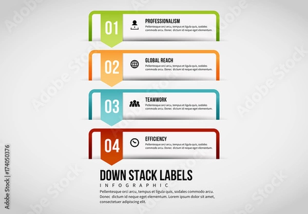 Obraz Stacked Label Infographic 1