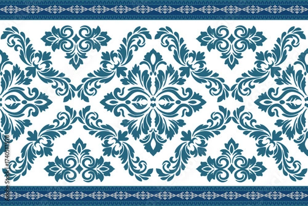 Obraz seamless floral pattern with geometric and damask flowers